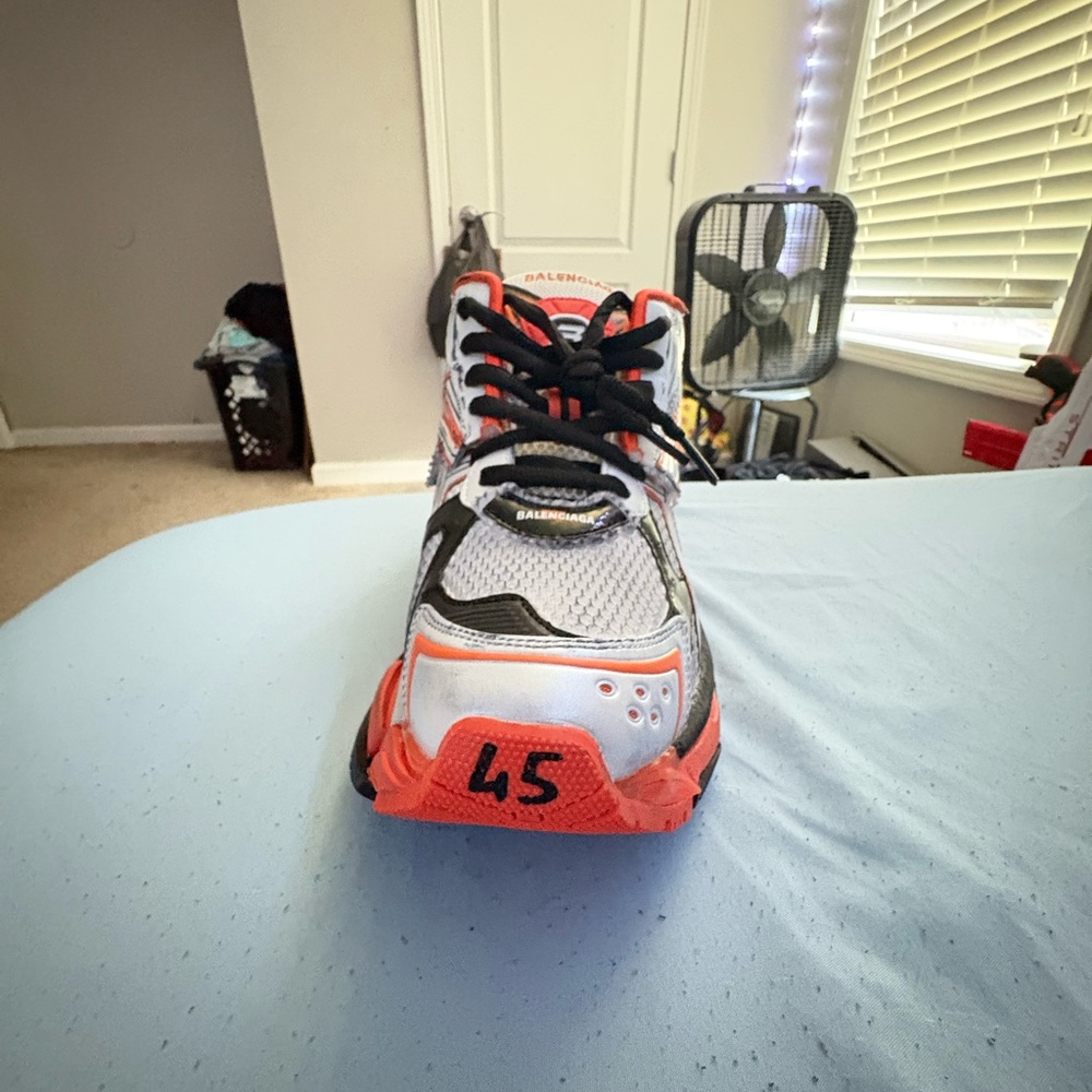 Balenciaga Men's Black, White, and Orange Sneakers